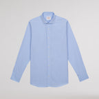 Chemise Cintrée En Popeline Double Retors Bleue
