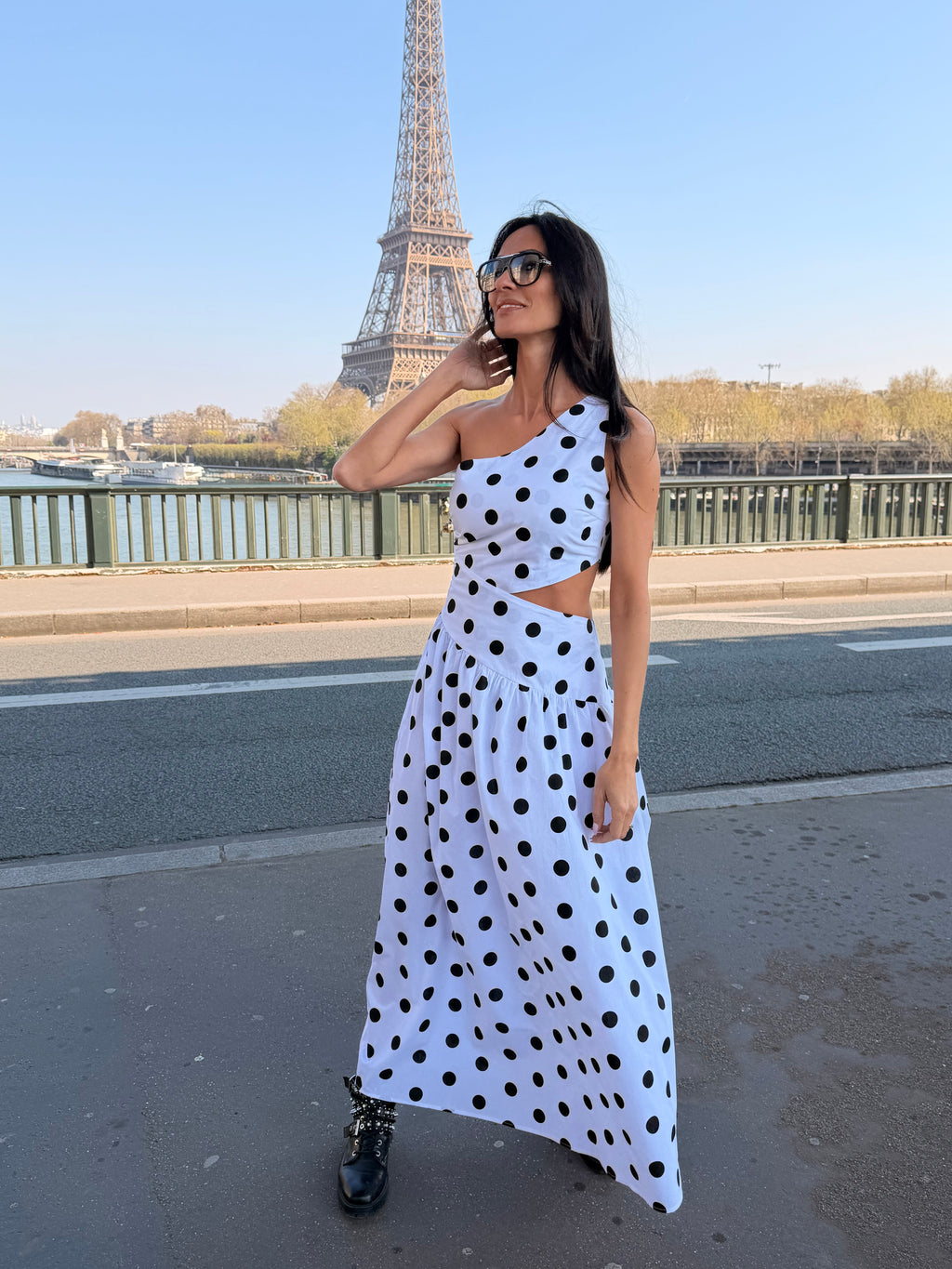 Vestido Gaia - Blanco/Negro