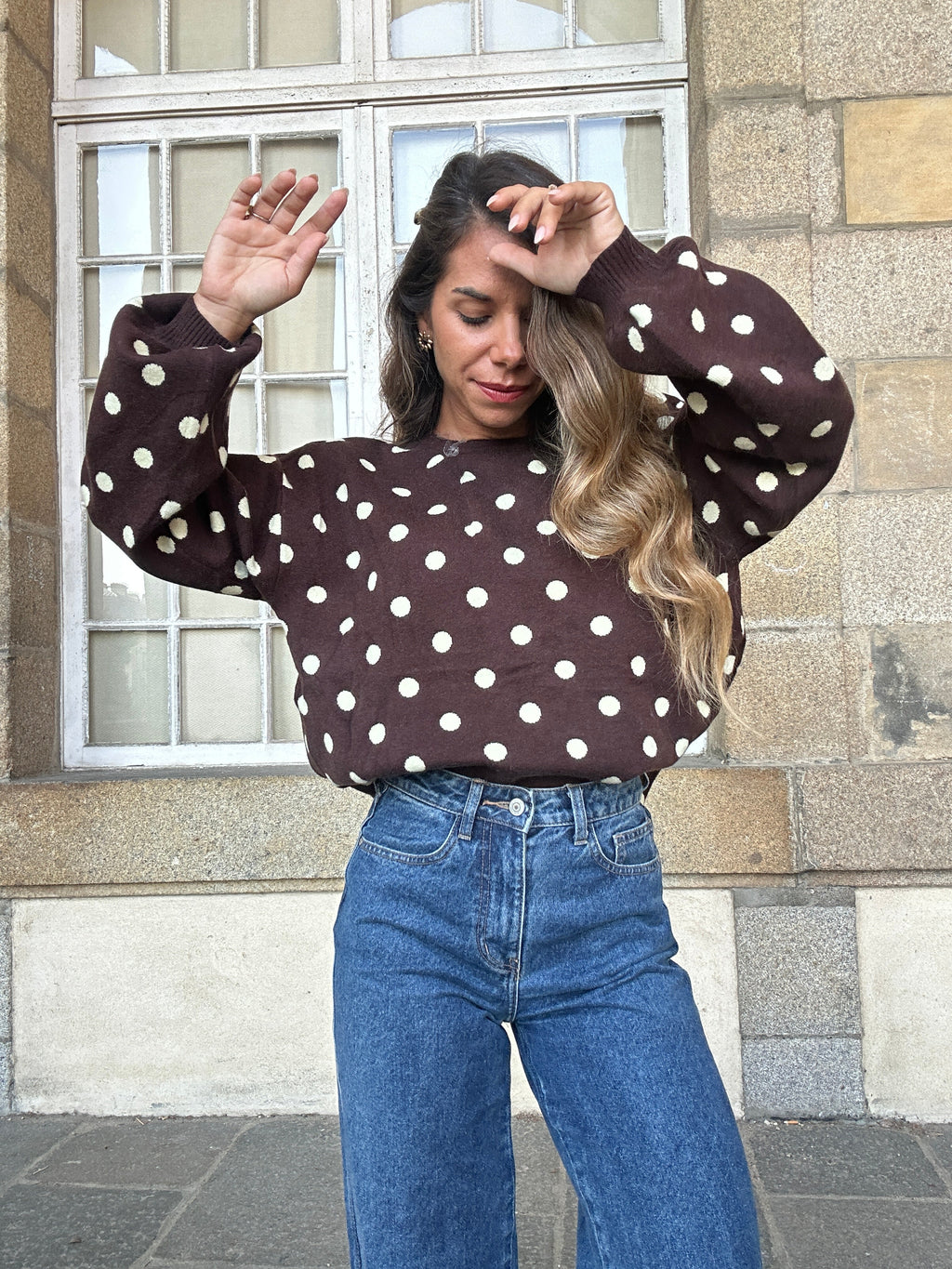 Zélie chocolate polka dot jumper