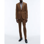 Fursac - 2-Piece Suit in Plain Canvas Caramel - Cognac - Men