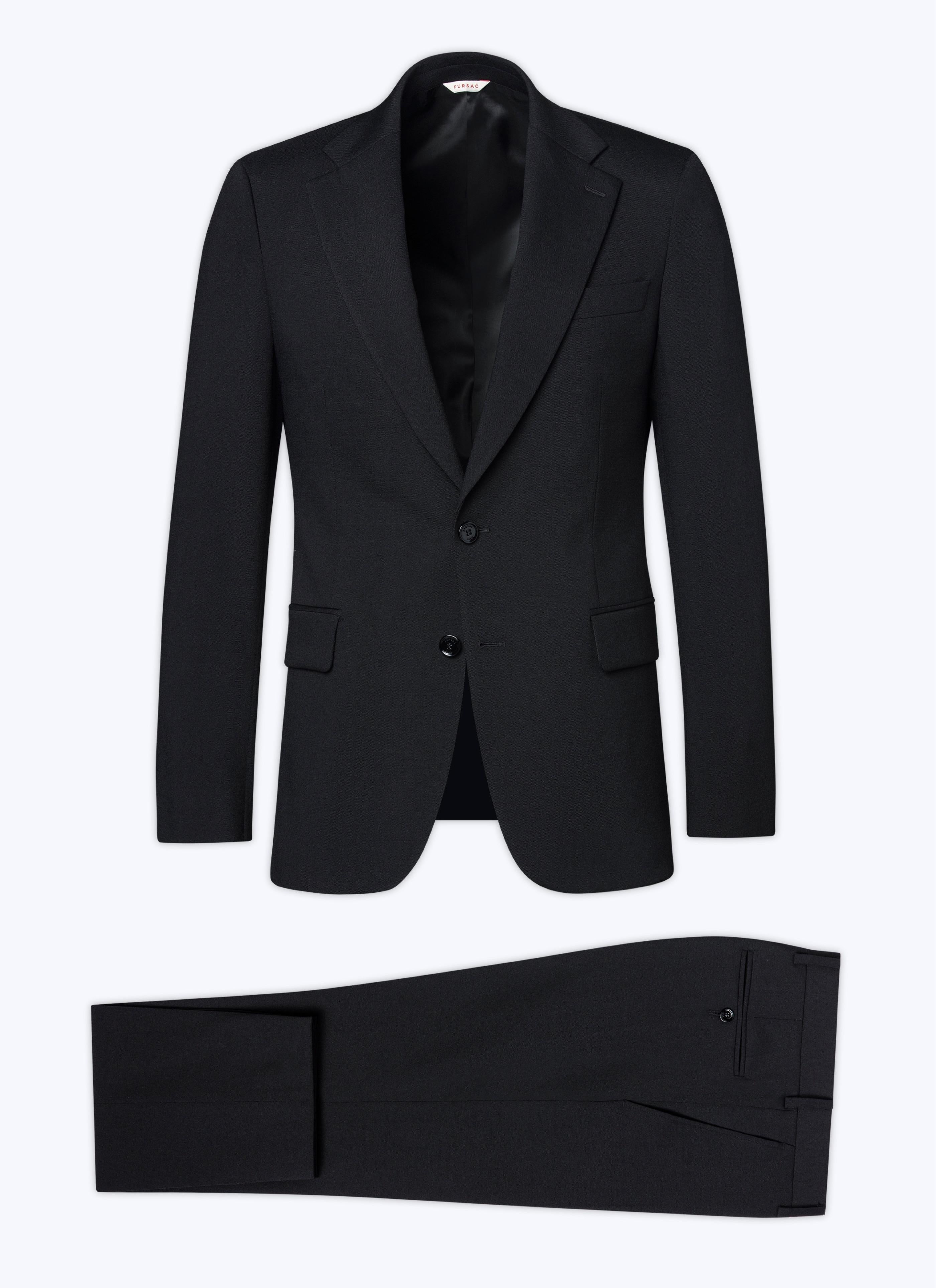 Fursac - Costume En Toile De Laine - Noir