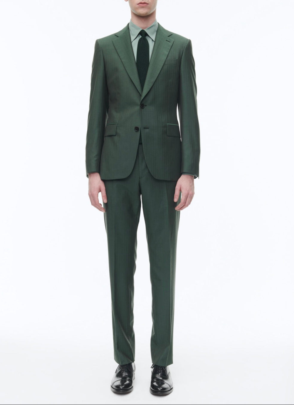 Fursac - Costume Ajusté En Laine Effet Solaro - Vert Anglais