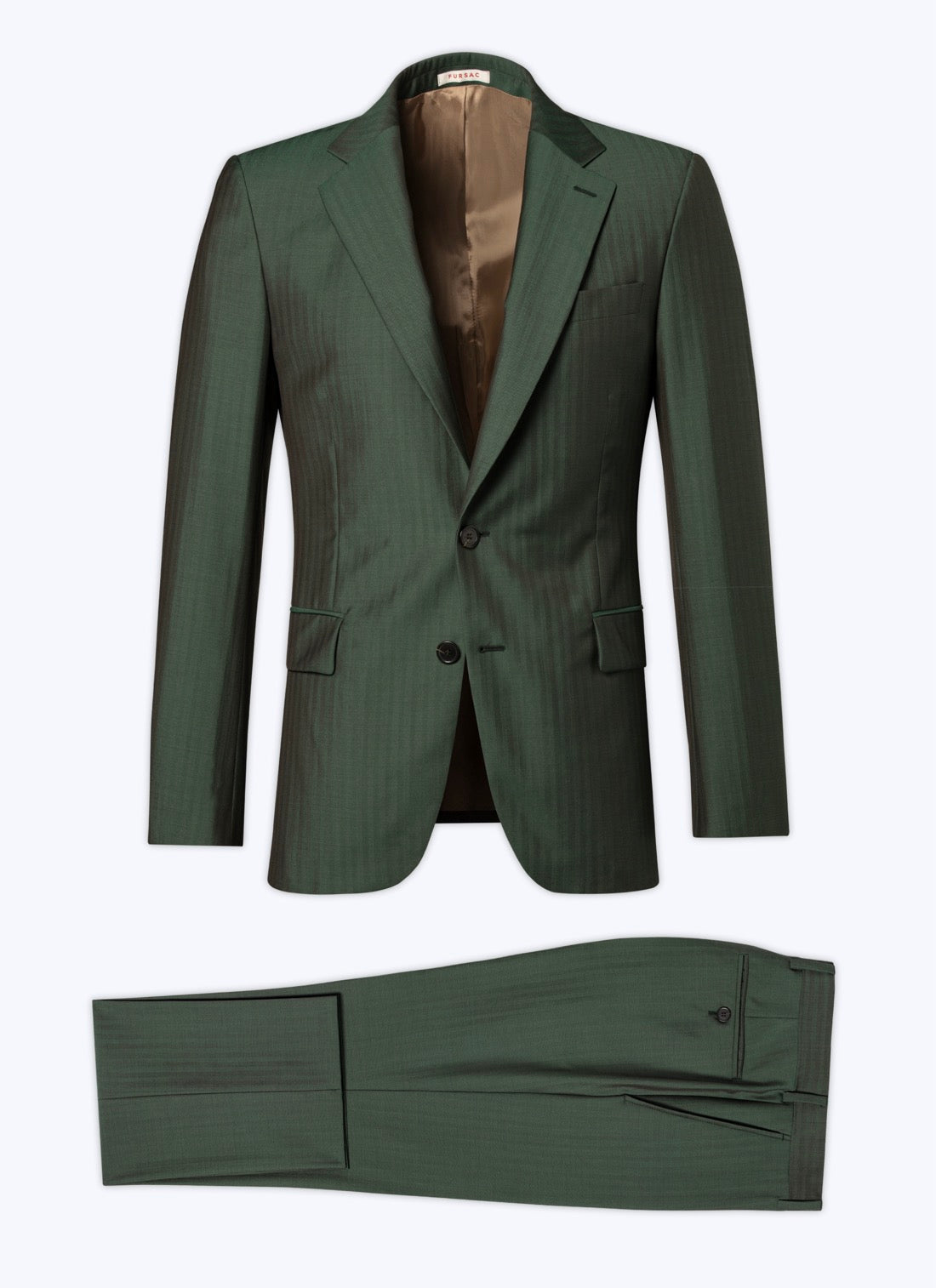 Fursac - Costume Ajusté En Laine Effet Solaro - Vert Anglais