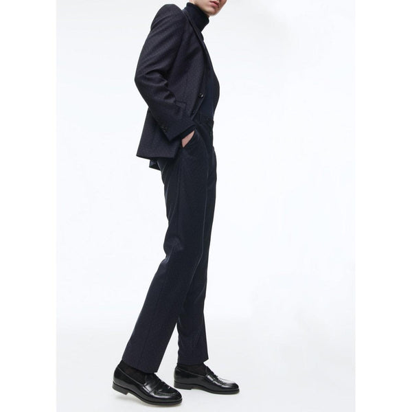 Abito Slim In Lana A Plumetis - Blu Navy - Motivo Plumetis