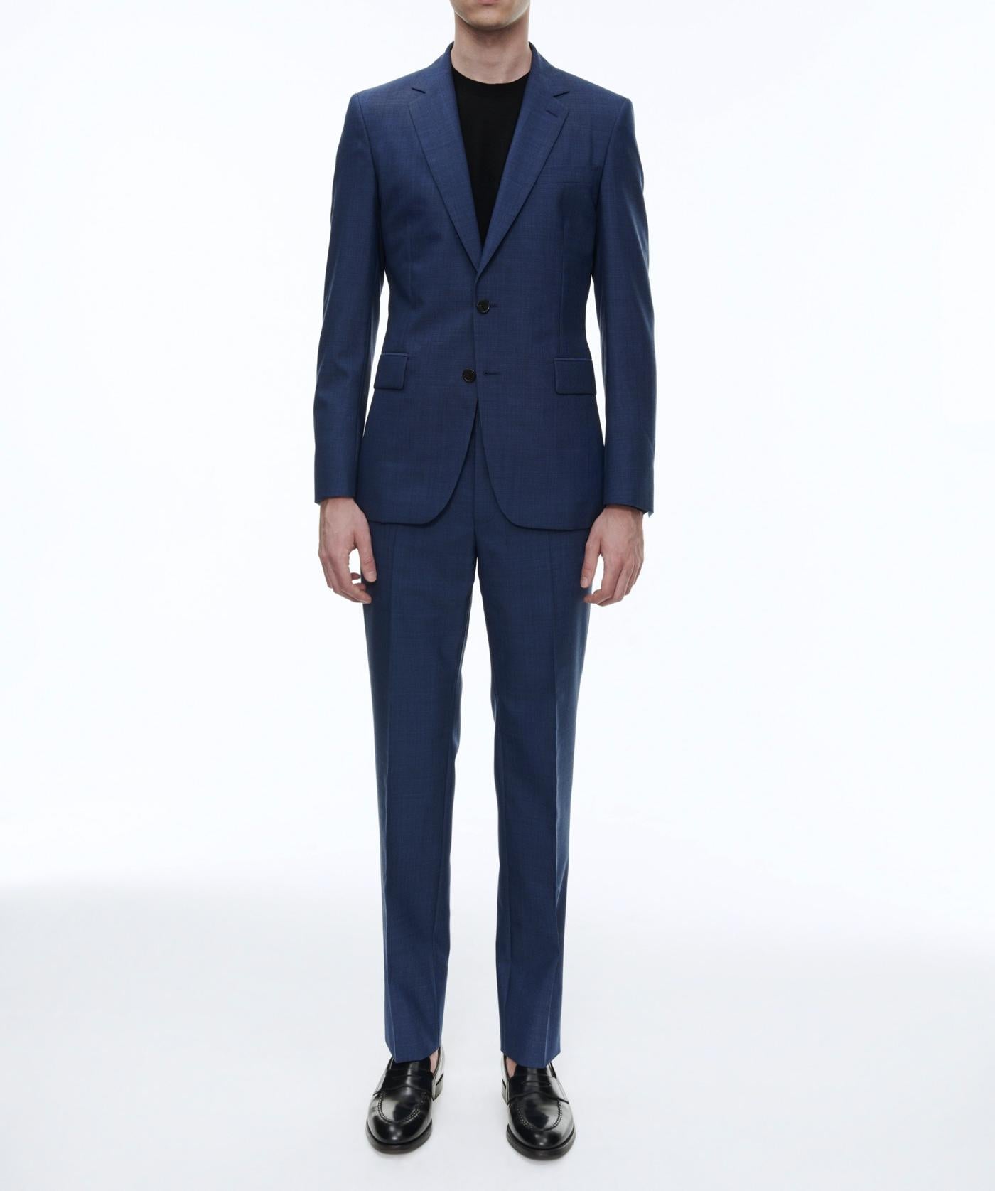 Fursac - 2-Piece Suit In Virgin Wool With Micro Design - Sapphire - Men