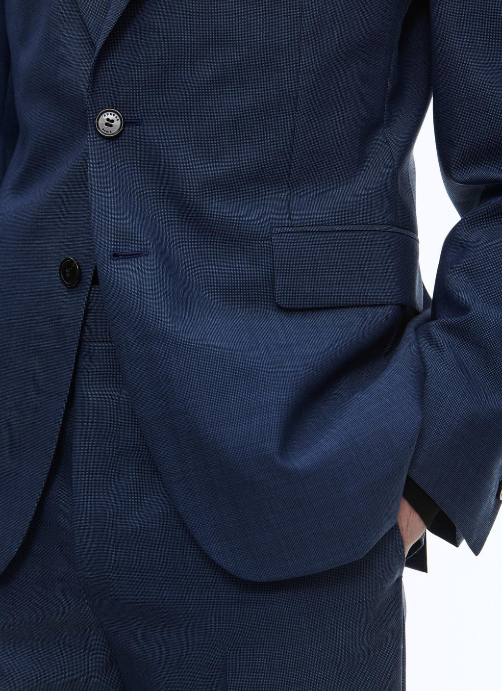 Fursac - 2-Piece Suit In Virgin Wool With Micro Design - Sapphire - Men