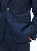 Fursac - 2-Piece Suit In Virgin Wool With Micro Design - Sapphire - Men