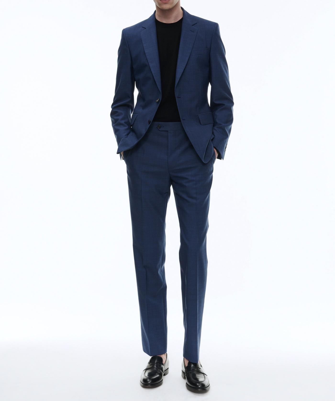 Fursac - 2-Piece Suit In Virgin Wool With Micro Design - Sapphire - Men
