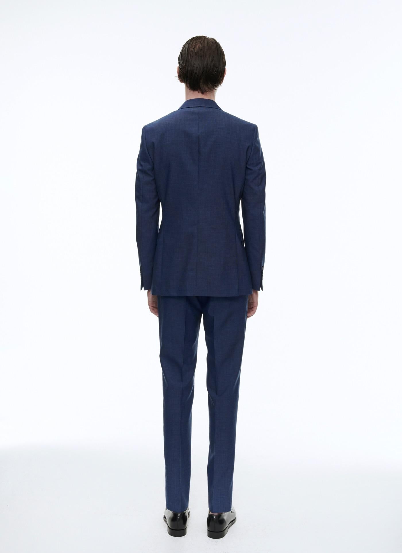 Fursac - 2-Piece Suit In Virgin Wool With Micro Design - Sapphire - Men