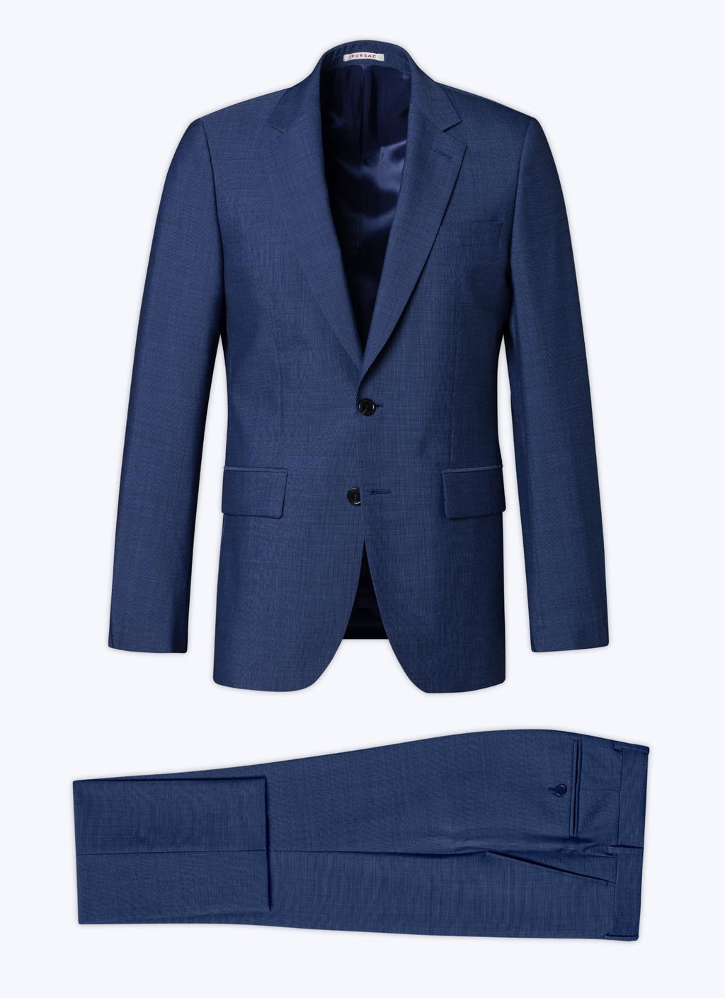 Fursac - 2-Piece Suit In Virgin Wool With Micro Design - Sapphire - Men