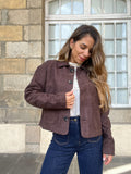 Thelma Chocolate Suede Effect Jacket