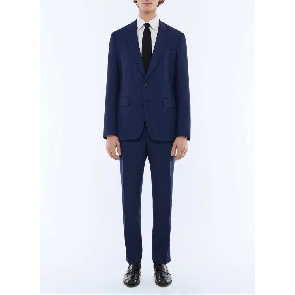 2-Piece Straight Wool Basketweave Suit - Carbon - Men