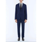 2-Piece Straight Wool Basketweave Suit - Carbon - Men