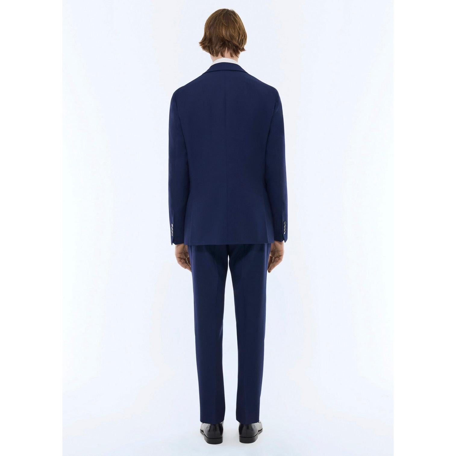 2-Piece Straight Wool Basketweave Suit - Carbon - Men