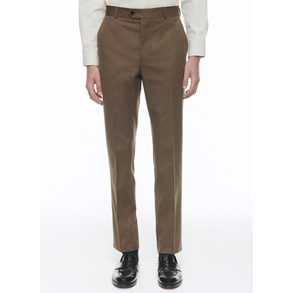 Fursac - Costume Droit En Laine Et Coton - Tabac - Motif Chevrons Fondu