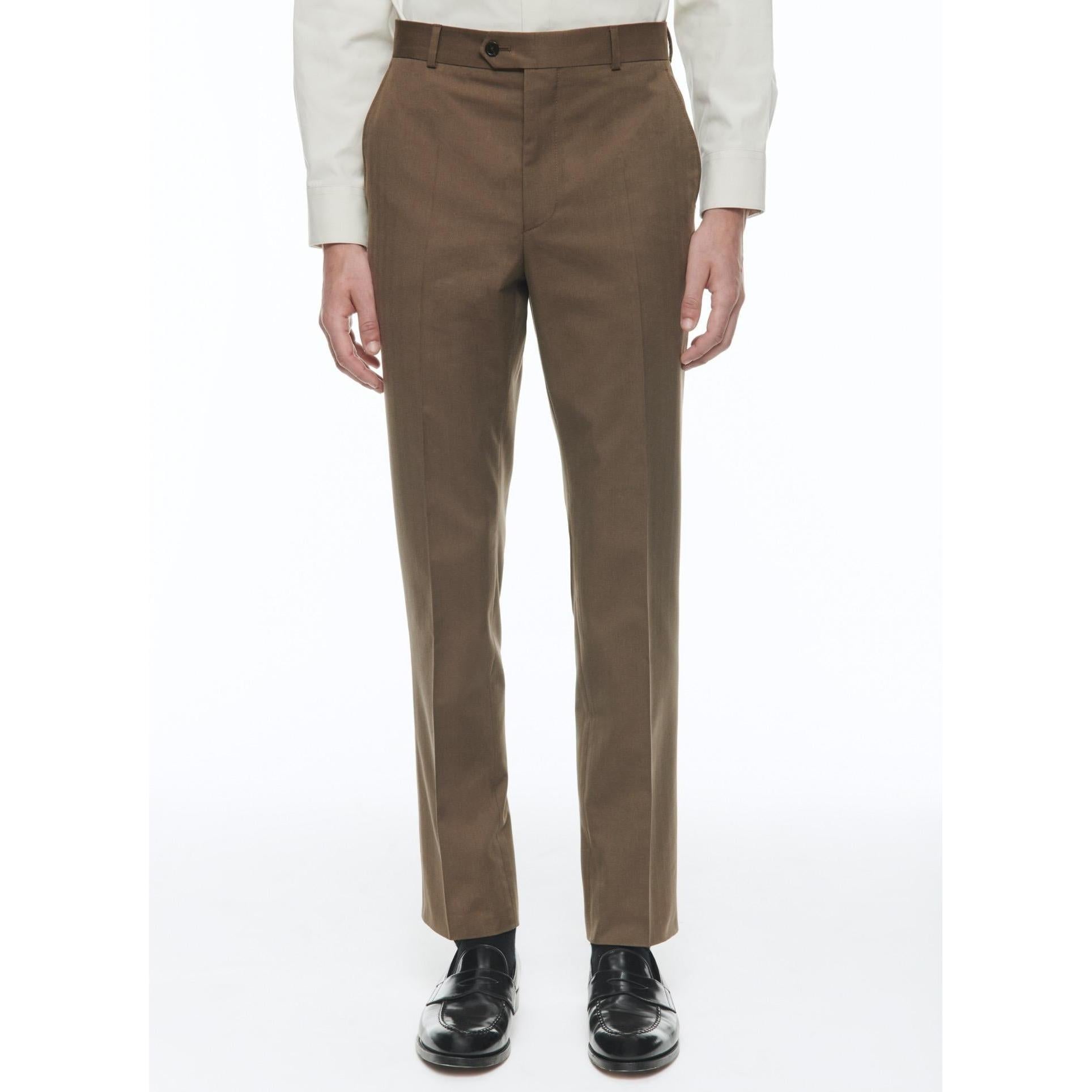 Fursac - Costume Droit En Laine Et Coton - Tabac - Motif Chevrons Fondu