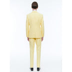 Fursac - Costume Ajusté En Toile De Coton - Jaune Pâle