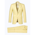 Fursac - Costume Ajusté En Toile De Coton - Jaune Pâle