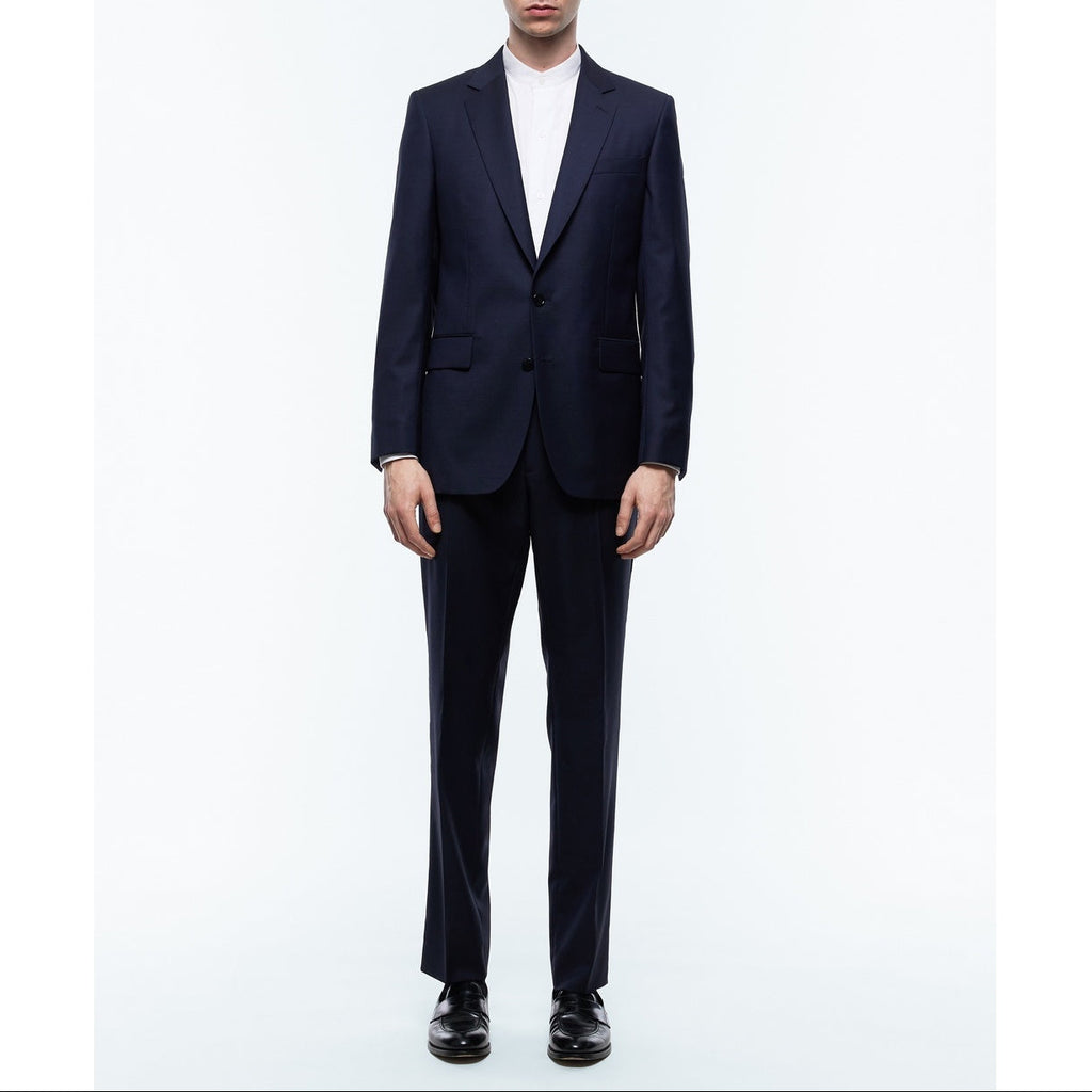 Traje Entallado En Paño De Lana - Azul Marino - Micromotivo