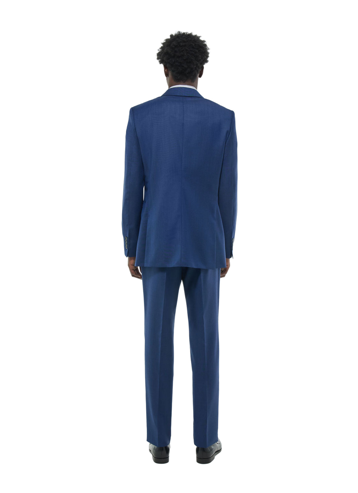Costume En Laine Micro Armurée - Saphir