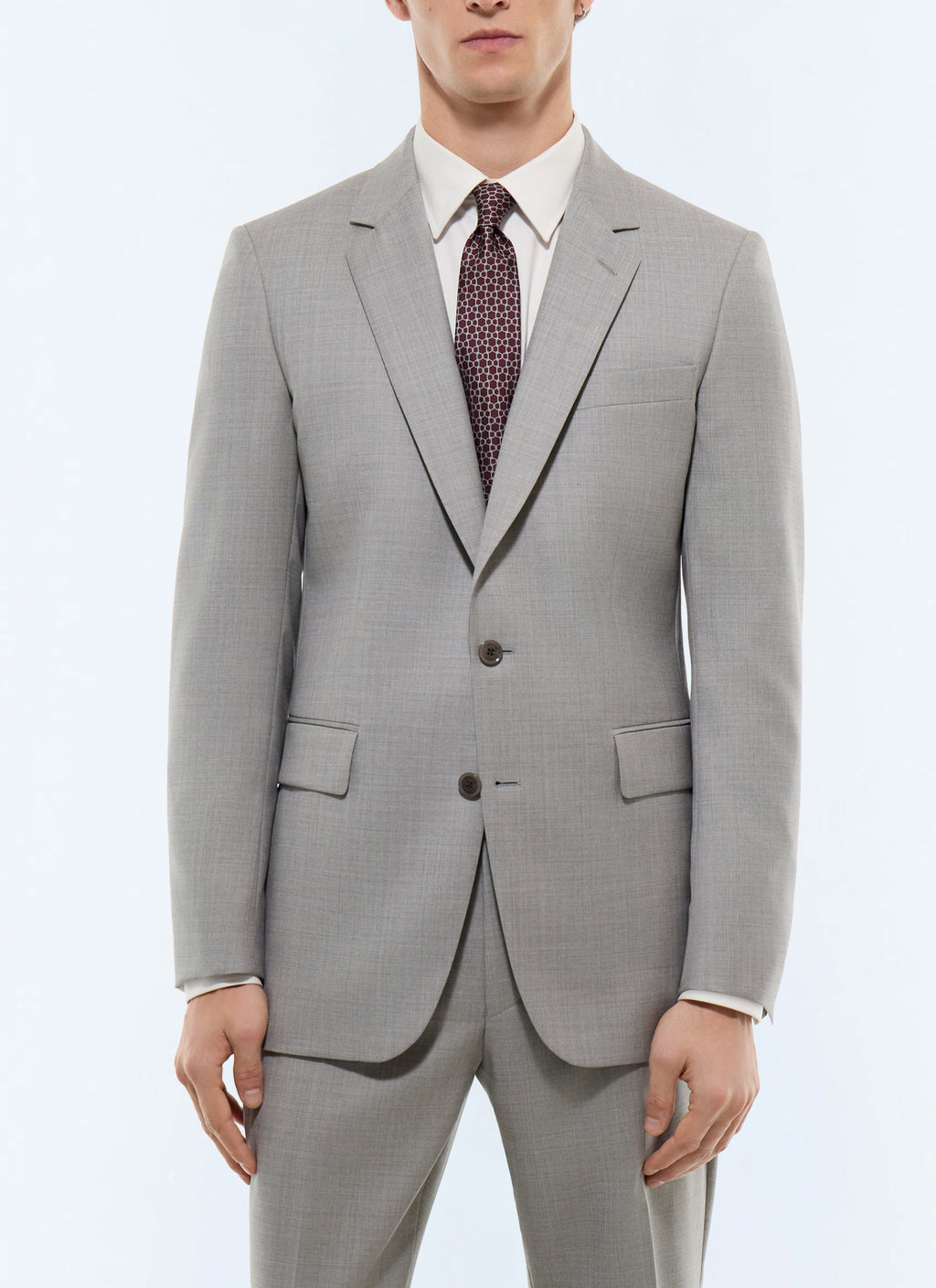 Traje Fil-À-Fil - Gris Claro