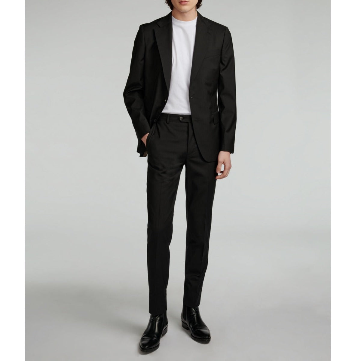 Fursac - Costume En Toile De Laine - Noir
