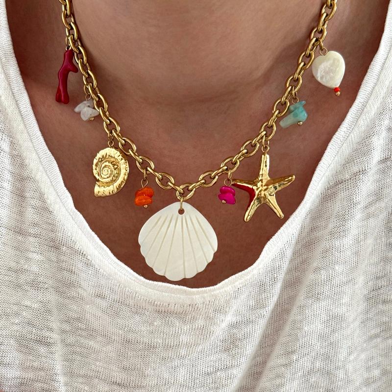 "Mykonos" steel necklace-Necklaces-Instants Plaisirs • Jewelry-Instants Plaisirs | Jewelry