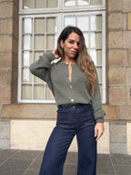 Prenda de punto de lana Léonie oliva