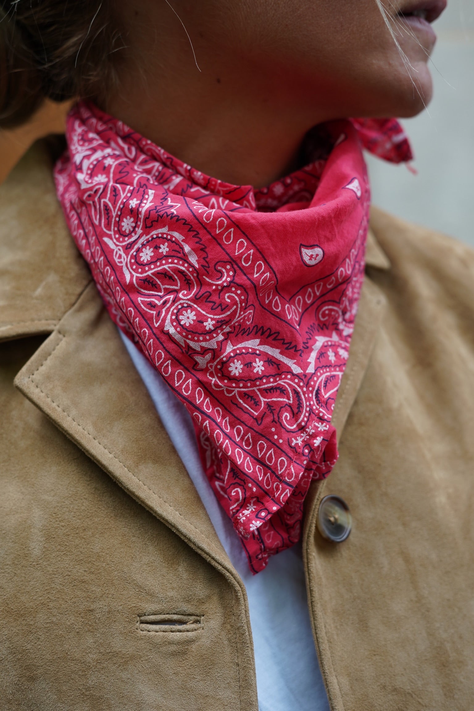 Red bandana scarf