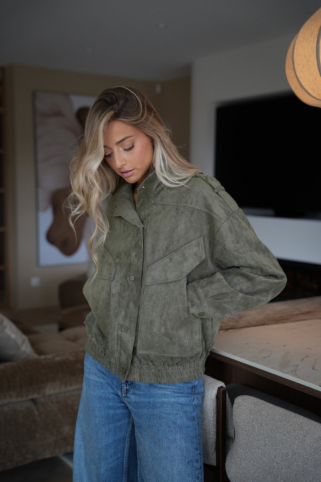 Chaqueta Alcina De Ante - Caqui