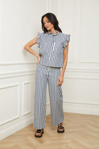 Pantalon Tim - Blanc/Bleu
