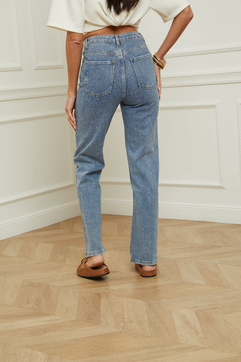 Rhinestone Jeans - Blue