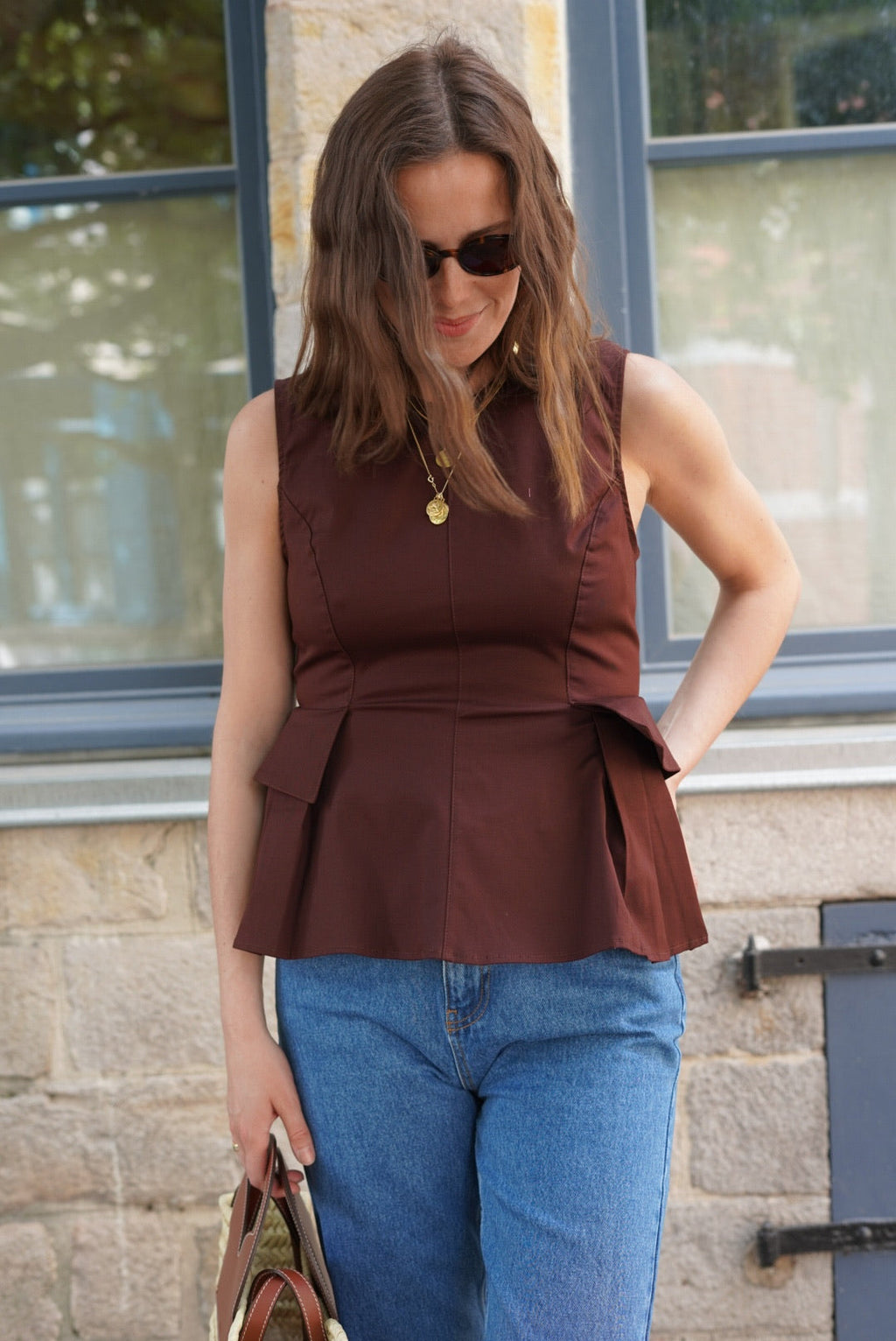 Top Léandre Marron