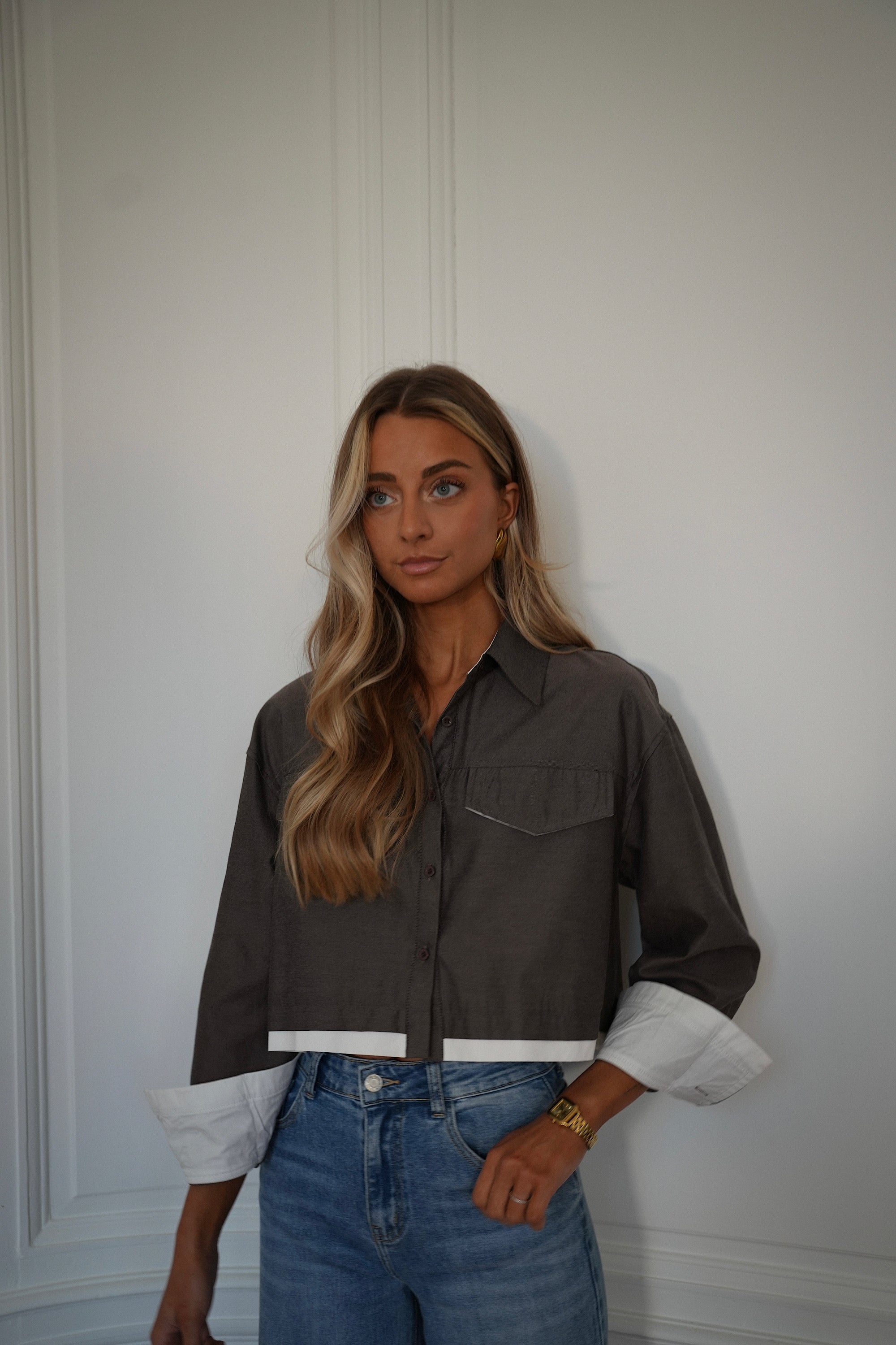 Chemise Crop Valencia - Taupe