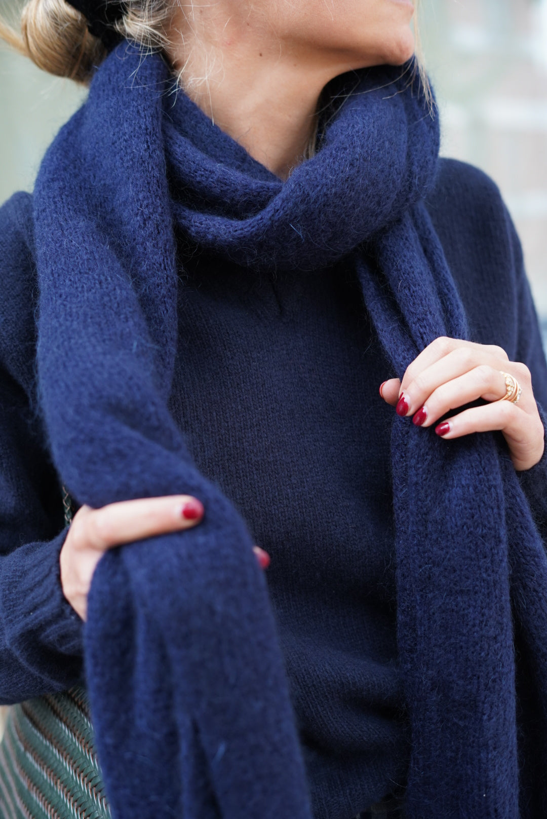 Ellie Navy Scarf