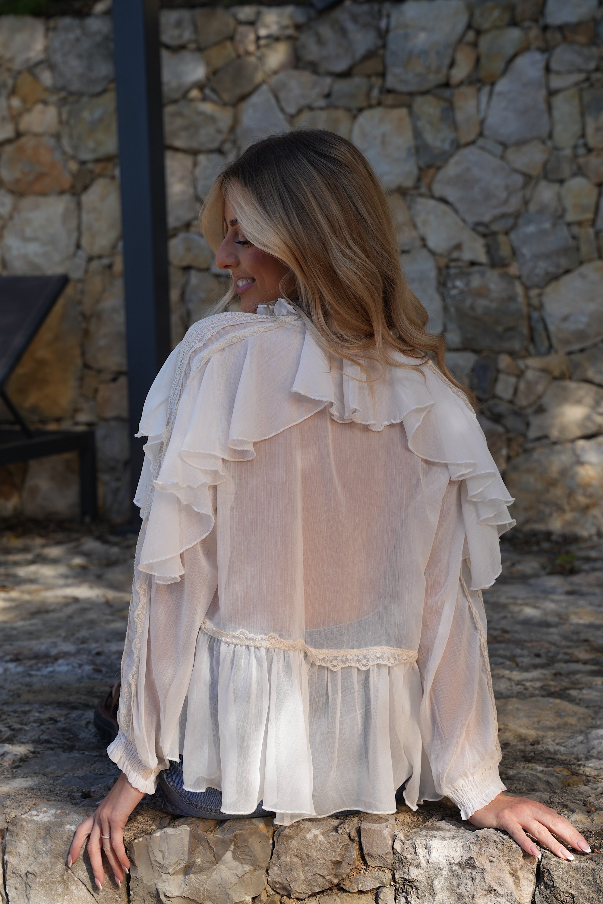 Laurette Fluid Blouse - Cream