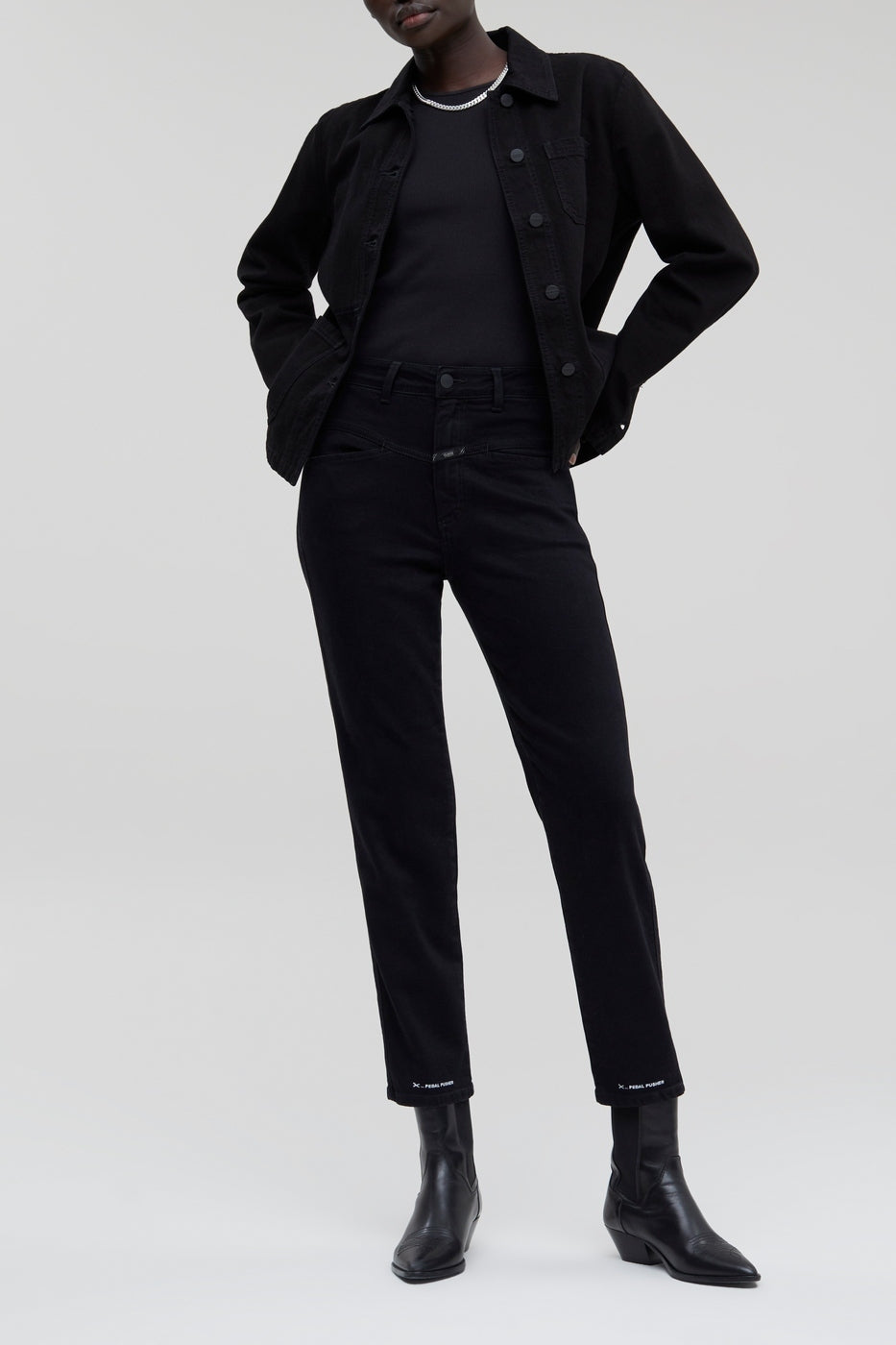 Jeans Pedal Pusher - Black - Femme
