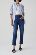 Jeans Pedal Pusher - Dark Blue - Femme
