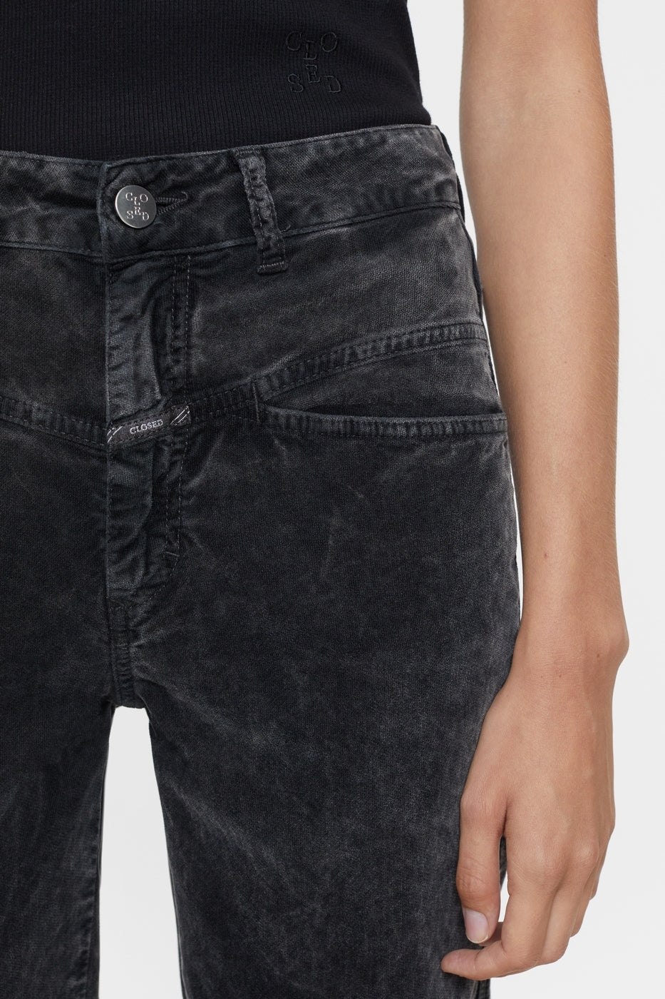 Pantalon Pedal Pusher - Washed Black - Femme