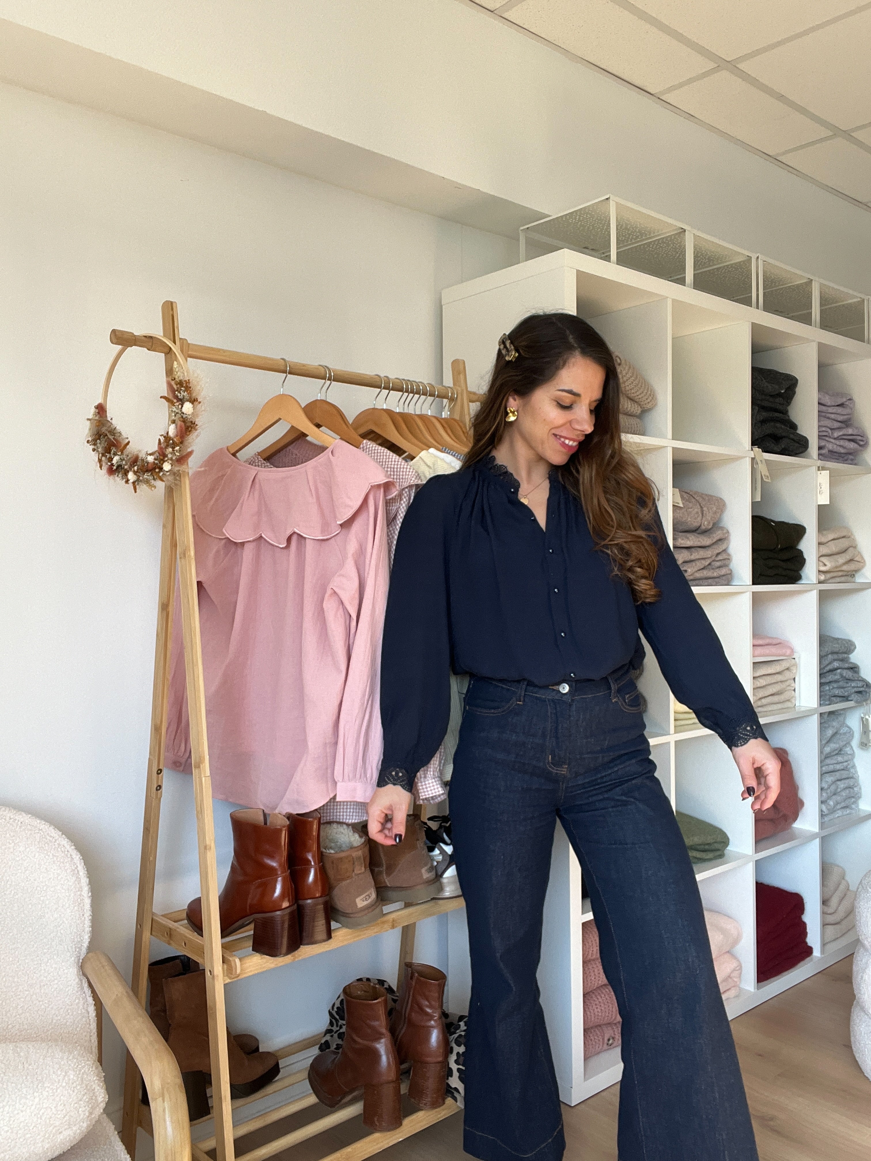 Maïwenn Blusa Bordada Azul Marino