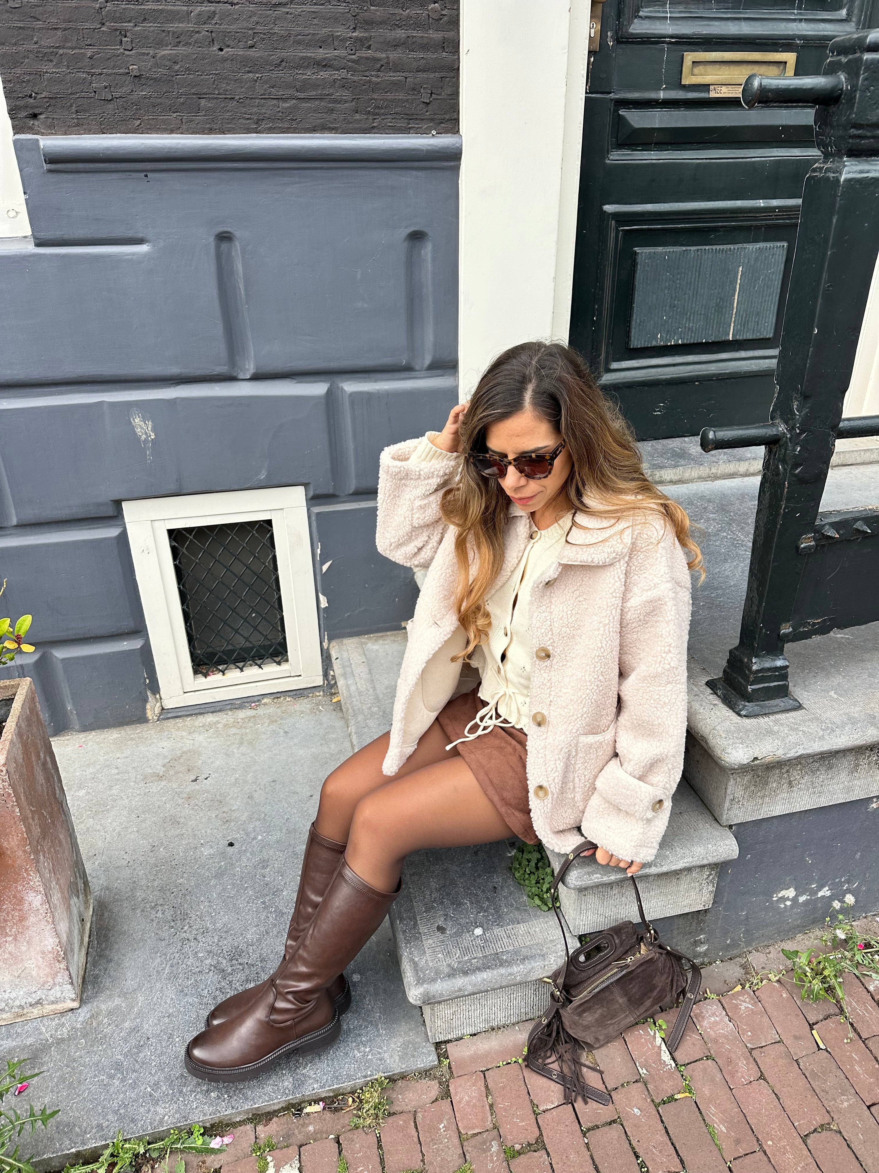Juliette ecru teddy jacket
