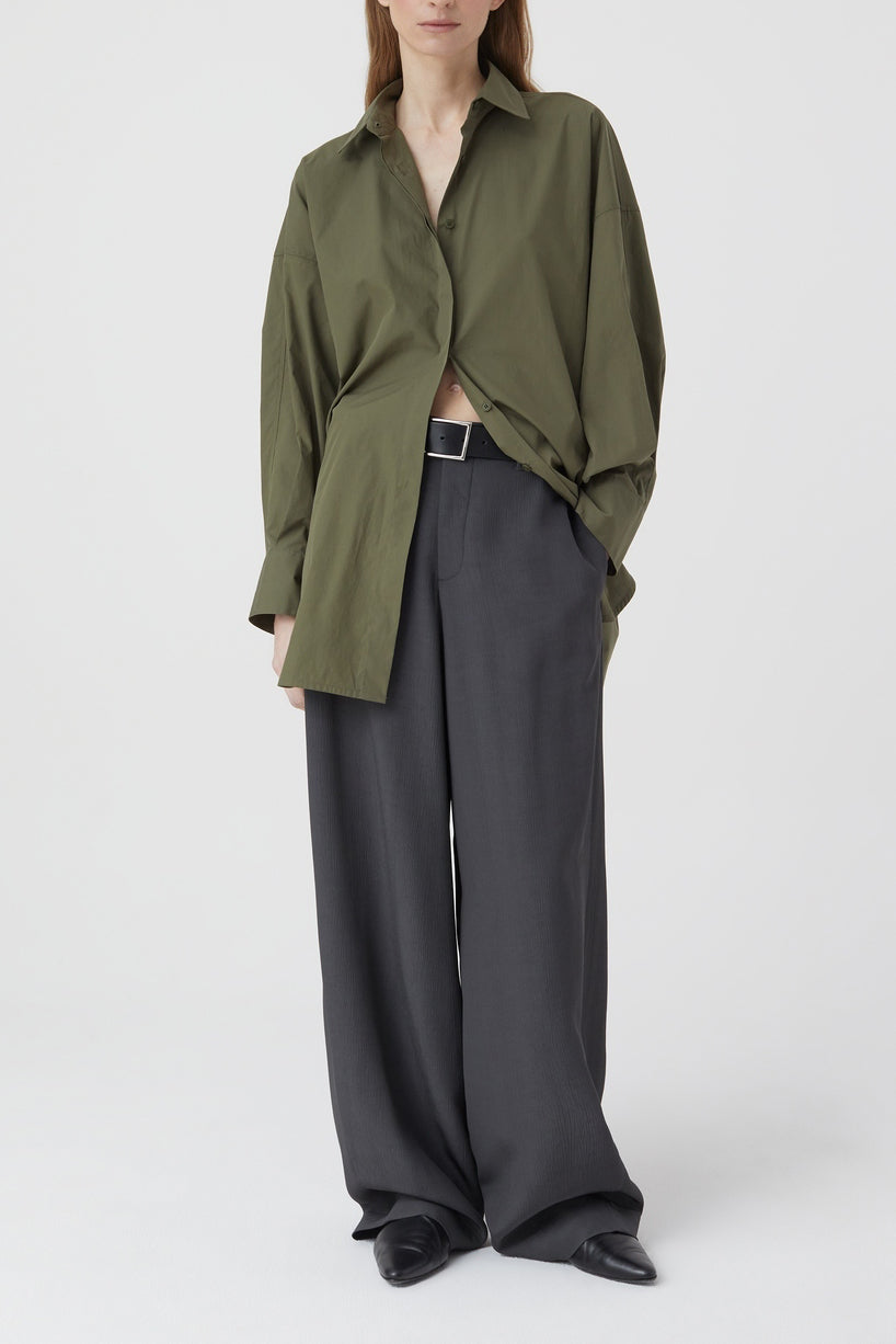 Camisa Espalda Abierta - Industrial Green - Mujer