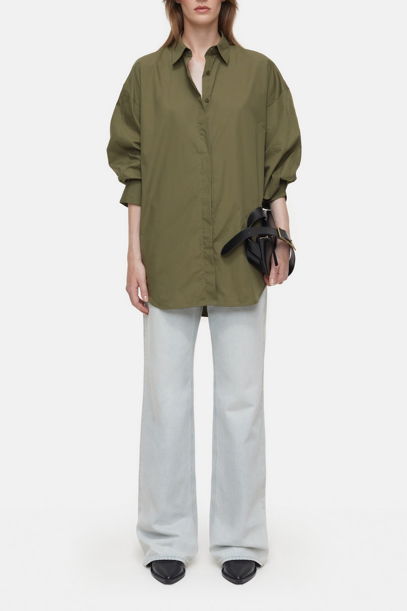 Camisa Espalda Abierta - Industrial Green - Mujer