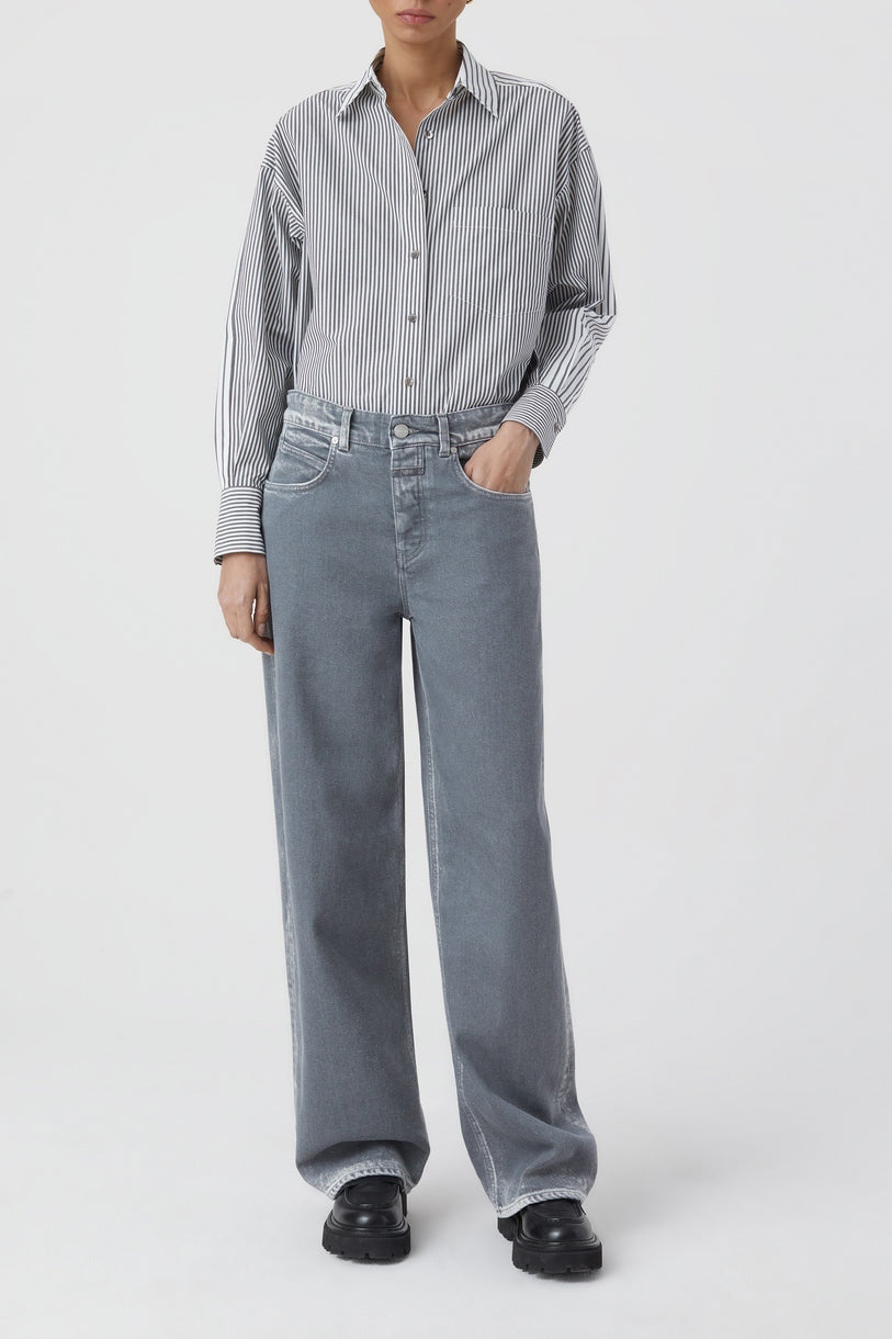 Chemise À Manche Longues Avec Poches Poitrine - Charcoal - Femme