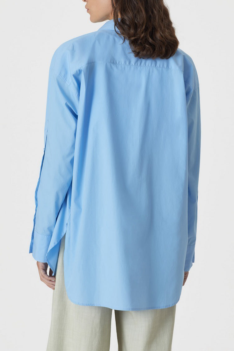 Camisa con Detalle de Costura - Sky Blue - Mujer