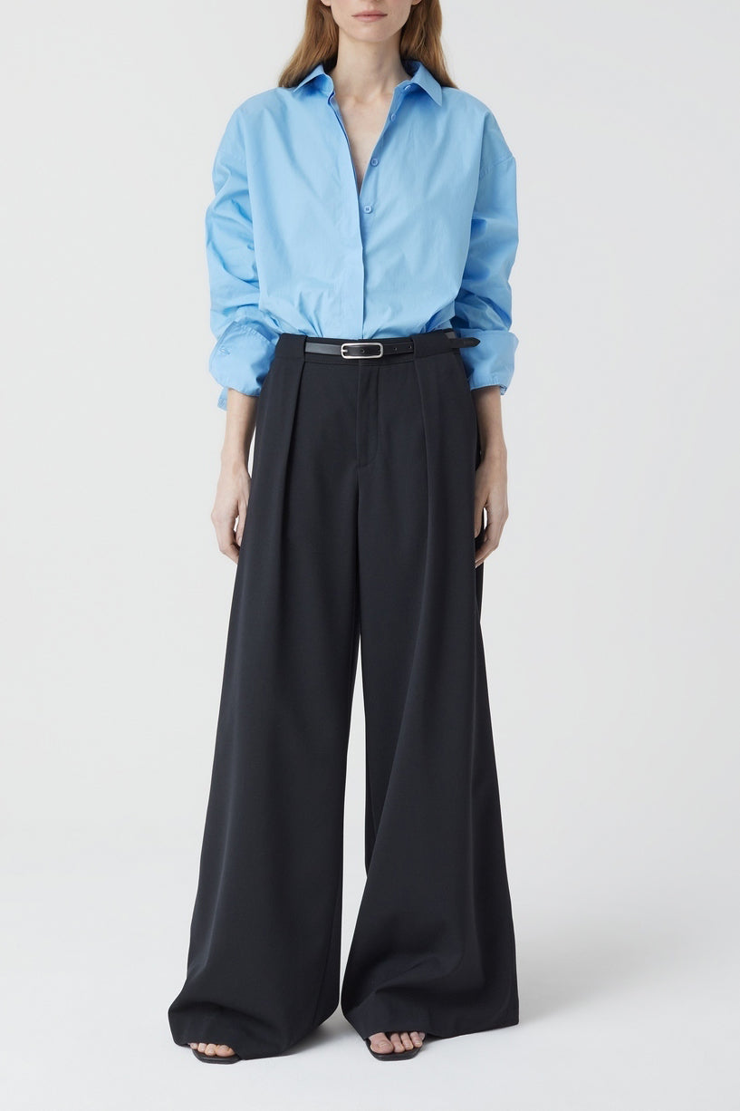 Camisa con Detalle de Costura - Sky Blue - Mujer