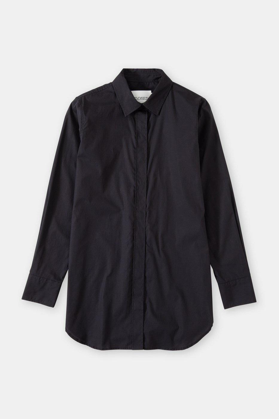 Camisa Larga Ajustada - Black - Mujer
