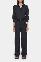 Camisa Larga Ajustada - Black - Mujer