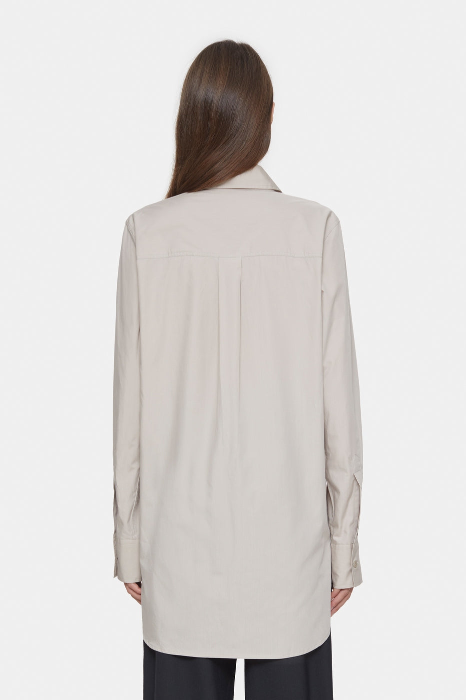 Camisa Larga Ajustada - Plaster Beige - Mujer