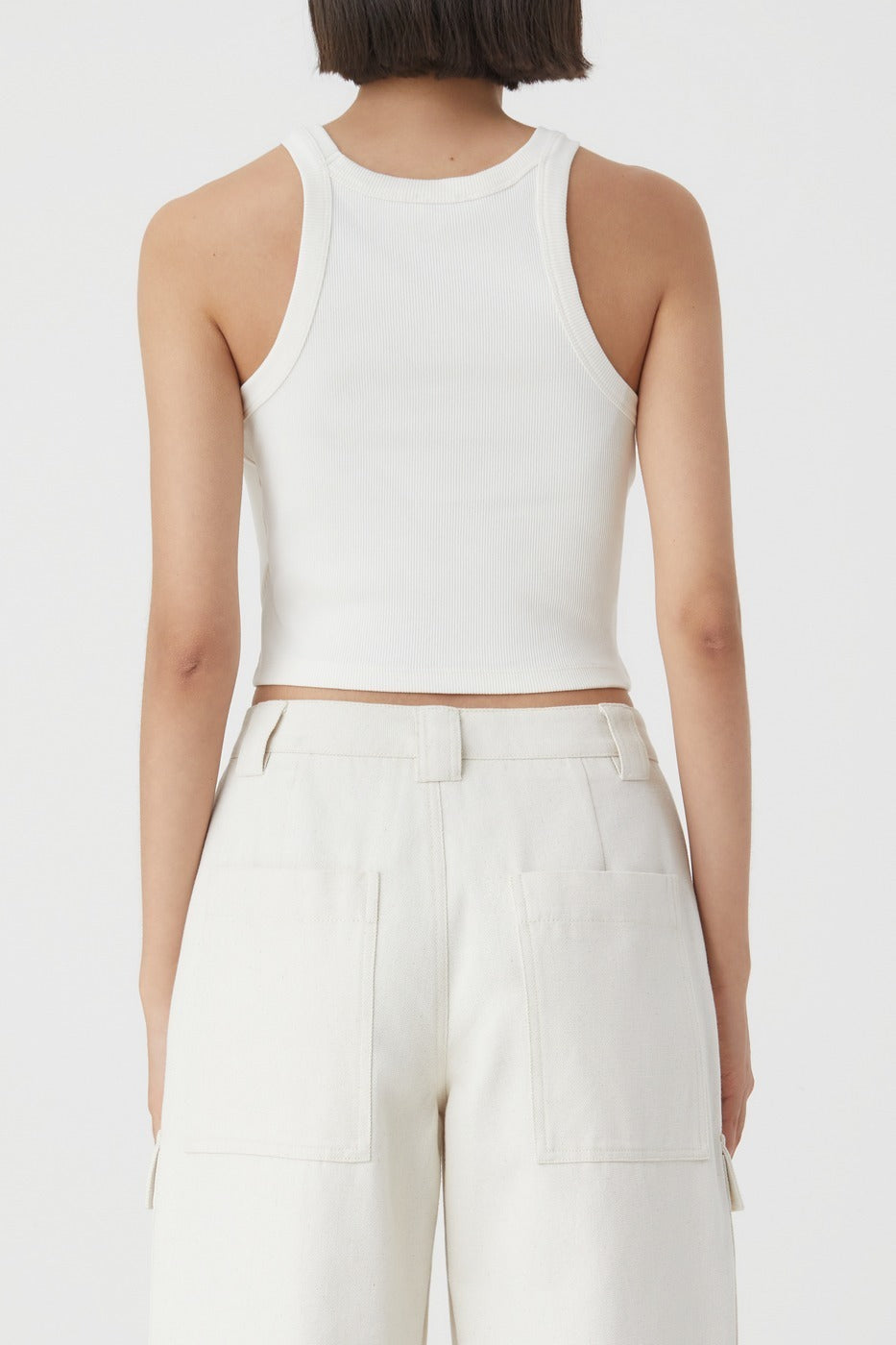 T-Shirts Cropped Tank Top - Charcoal - Femme